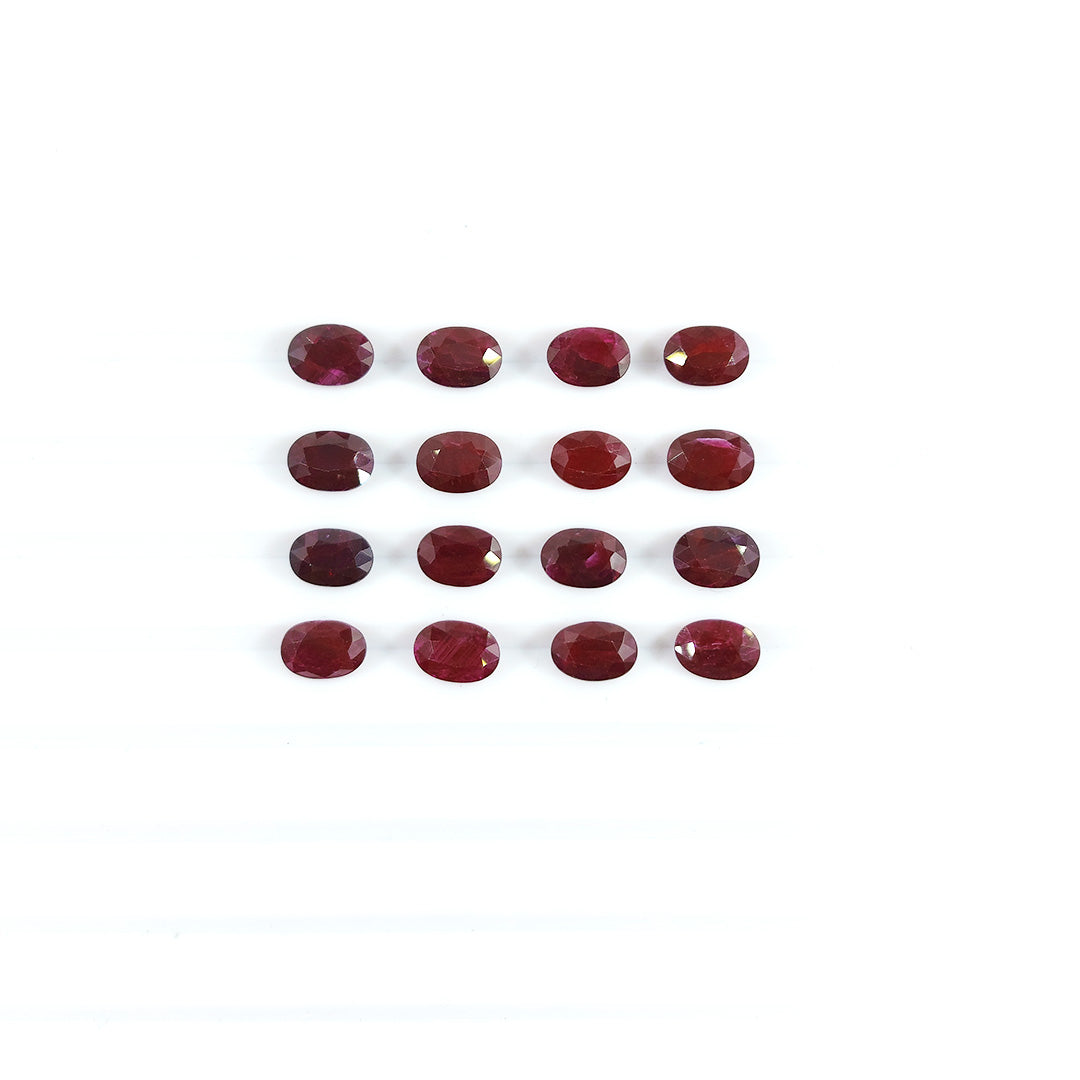 Natural African Untreated Ruby Calibrated Ovals 5x7mm