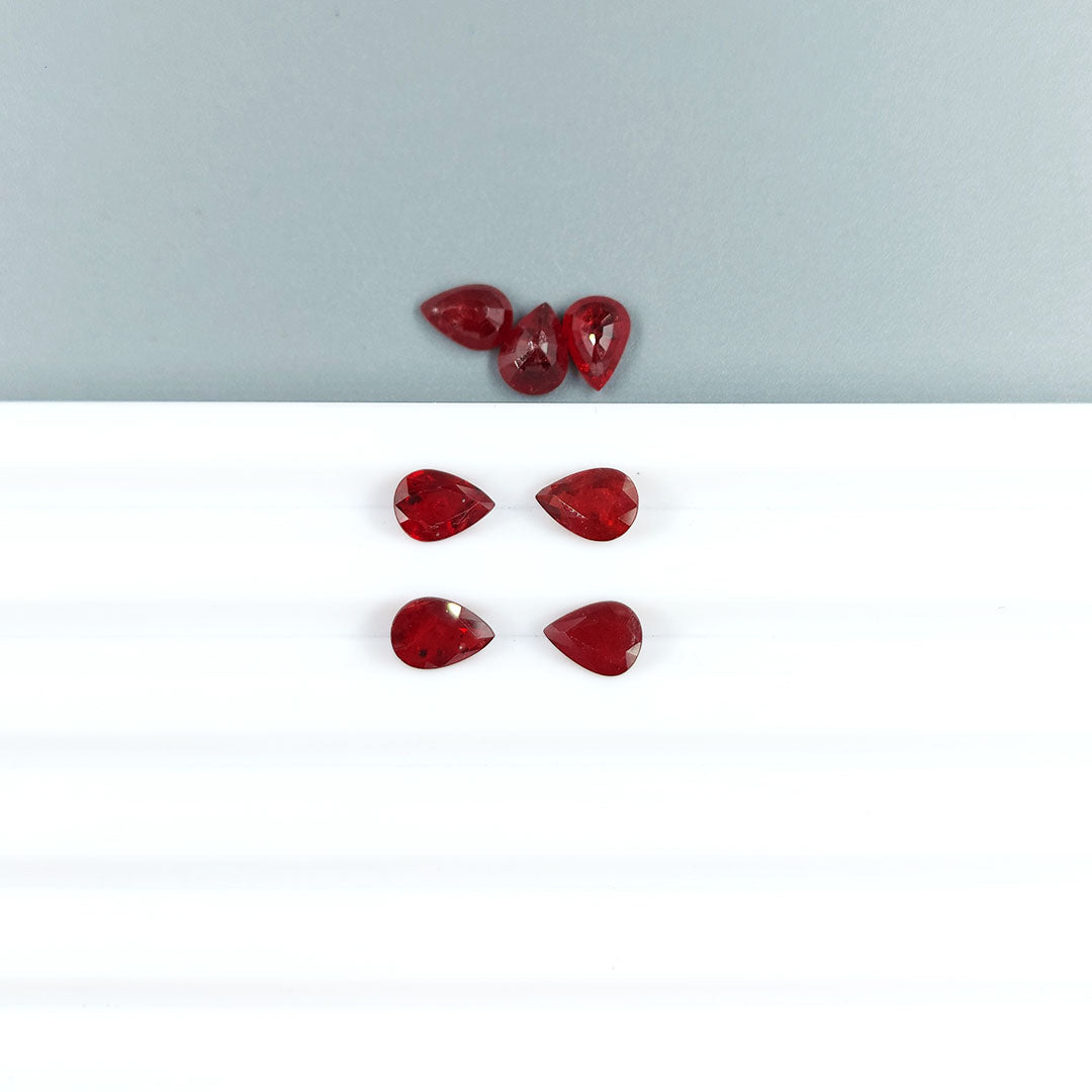 Natural African Untreated Ruby Calibrated Pears 5x7mm