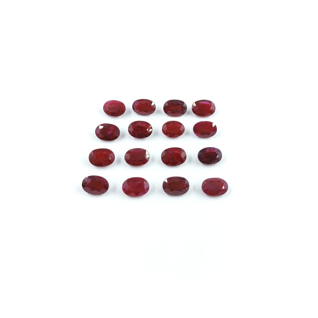 Natural African Untreated Ruby Calibrated Ovals 5x7mm
