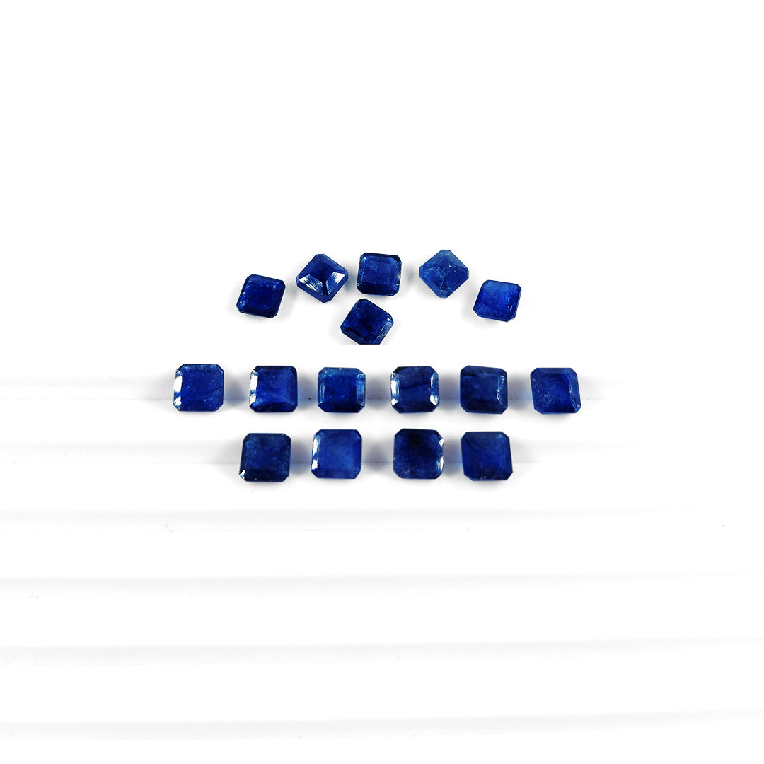 Natural Bangkok Blue Sapphire Calibrated Squares Octagons | 5mm & 6mm
