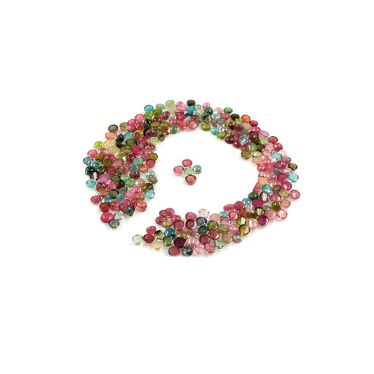 Natural Multi Tourmaline Calibrated Cabochon Rounds | 3mm & 4mm