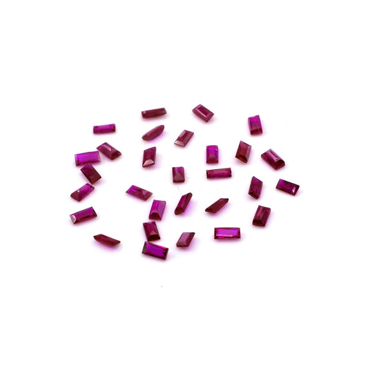 Natural Mozambique Untreated Ruby Calibrated Baguettes | 1.5x3mm