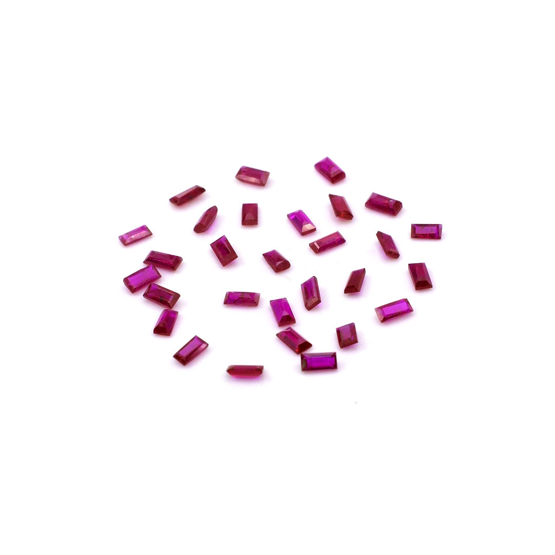 Natural Mozambique Untreated Ruby Calibrated Baguettes | 1.5x3mm