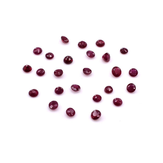 Natural Burma Untreated Calibrated Ruby Rounds | 2mm & 2.5mm
