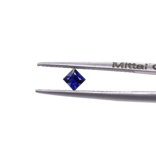Natural Untreated Blue Sapphire Calibrated Princess Cut Squares | 3mm & 3.5mm