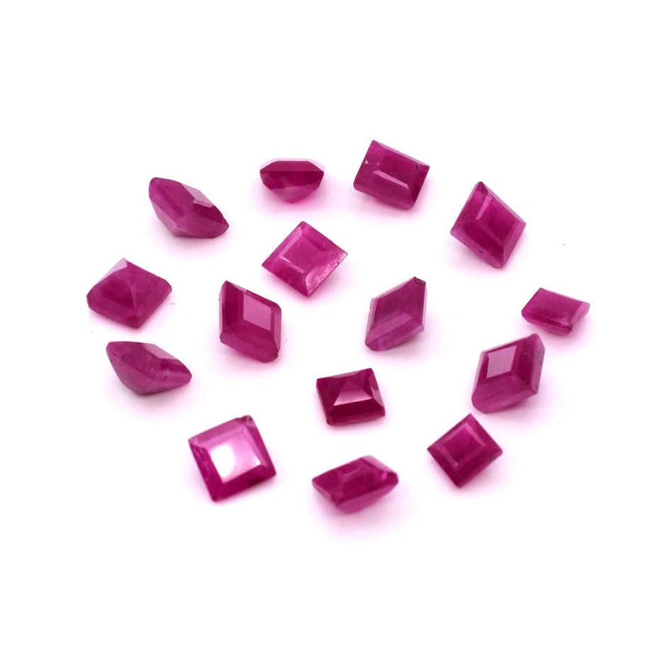 Natural African Untreated Loose Ruby Square Cut | 5mm & 6mm Picture-1