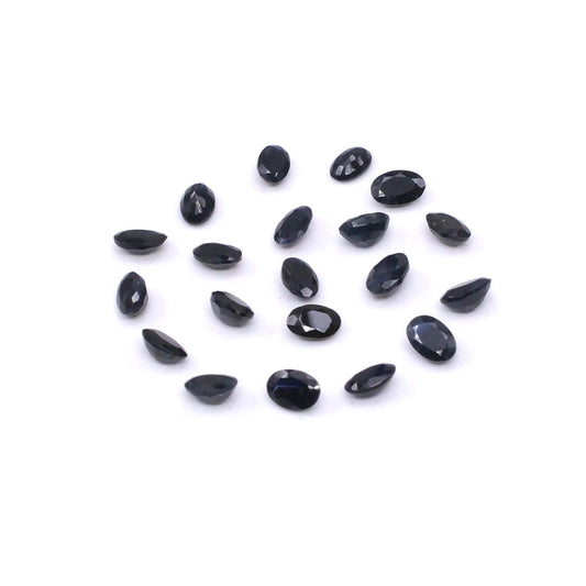 Natural Untreated Black Sapphire Calibrated Ovals | 3x5mm & 4x6mm