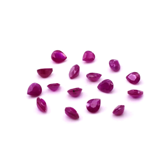 Natural African Untreated Calibrated Ruby Pears | 3x4mm & 4x5mm