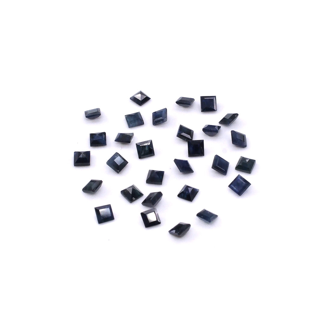 Natural Untreated Blue Sapphire Calibrated Squares | 5mm & 6mm