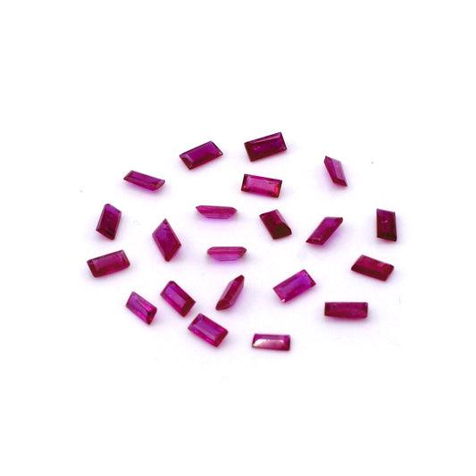 Natural Mozambique Untreated Ruby Calibrated Baguettes | 2x4mm & 2.5x5mm