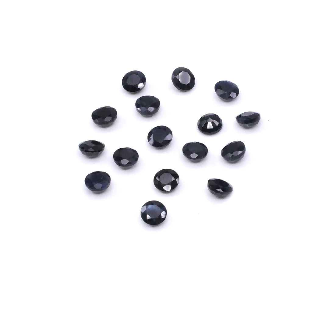 Natural Untreated Black Sapphire Calibrated Rounds | 3mm & 4mm