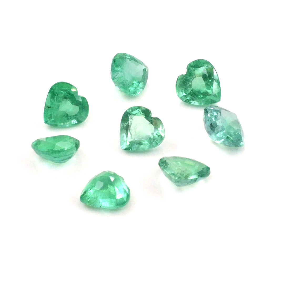 Natural Zambian Emerald Calibrated Hearts | 5mm & 6mm