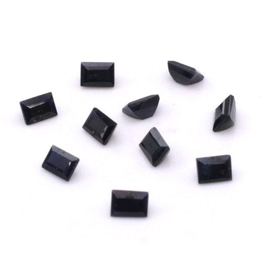 Natural Untreated Black Sapphire Calibrated Baguettes | 2x3mm & 3x4mm