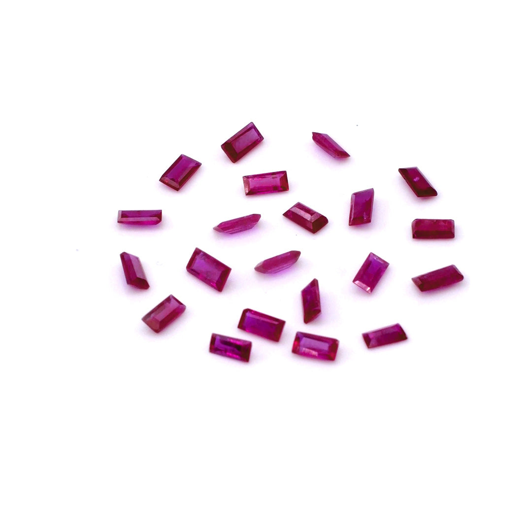 Natural Mozambique Untreated Ruby Calibrated Baguettes | 2x4mm & 2.5x5mm