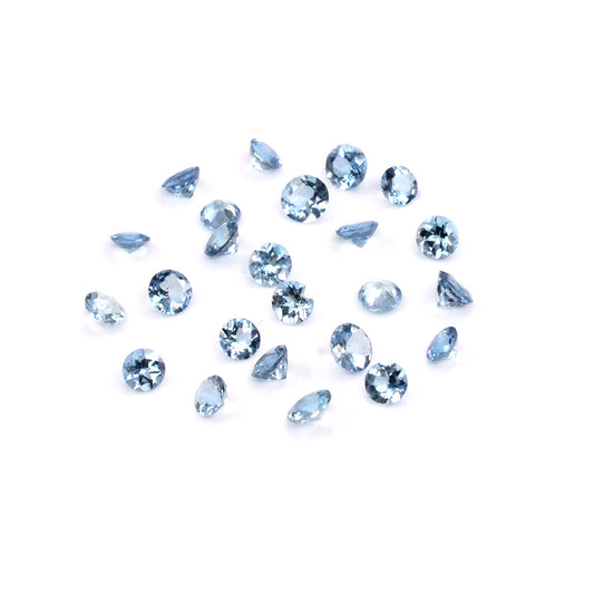 Natural Aquamarine Calibrated Rounds | 3mm & 4mm