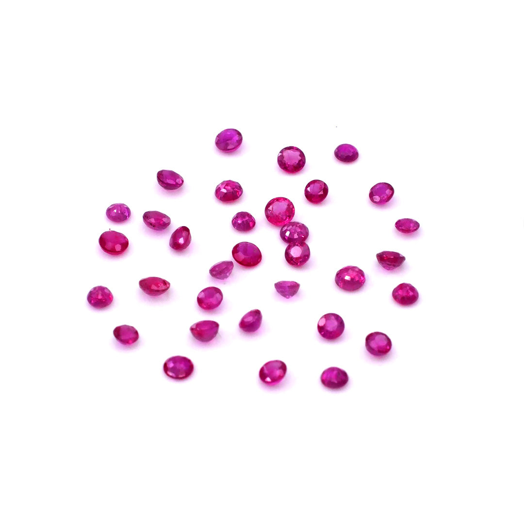 Natural Burma Untreated Calibrated Ruby Rounds | 2mm & 2.5mm