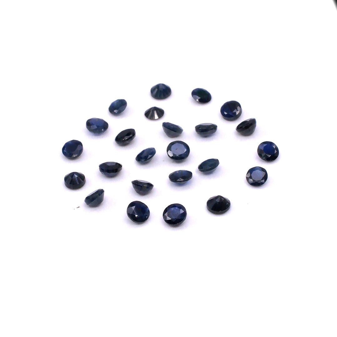 Natural Untreated Blue Sapphire Calibrated Rounds | 3mm & 4mm