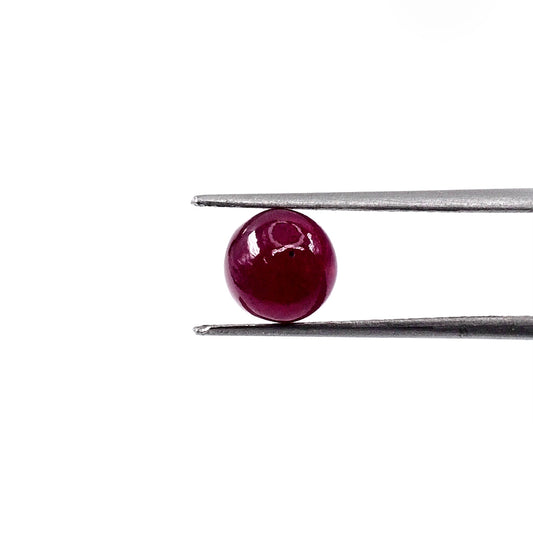 Natural Bangkok Ruby Calibrated Cabochon Rounds | 6mm & 7mm