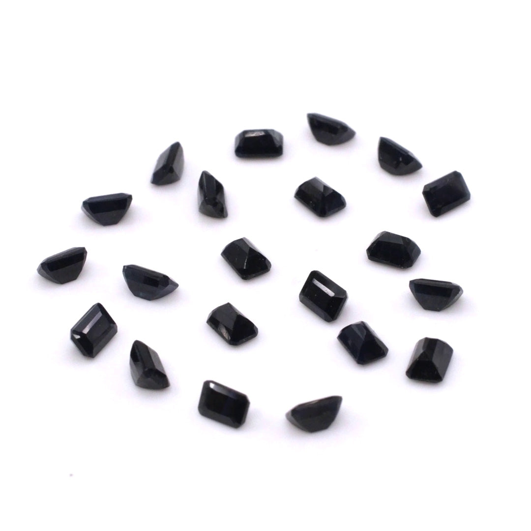 Natural Untreated Black Sapphire Calibrated Octagons | 2x3mm & 3x4mm