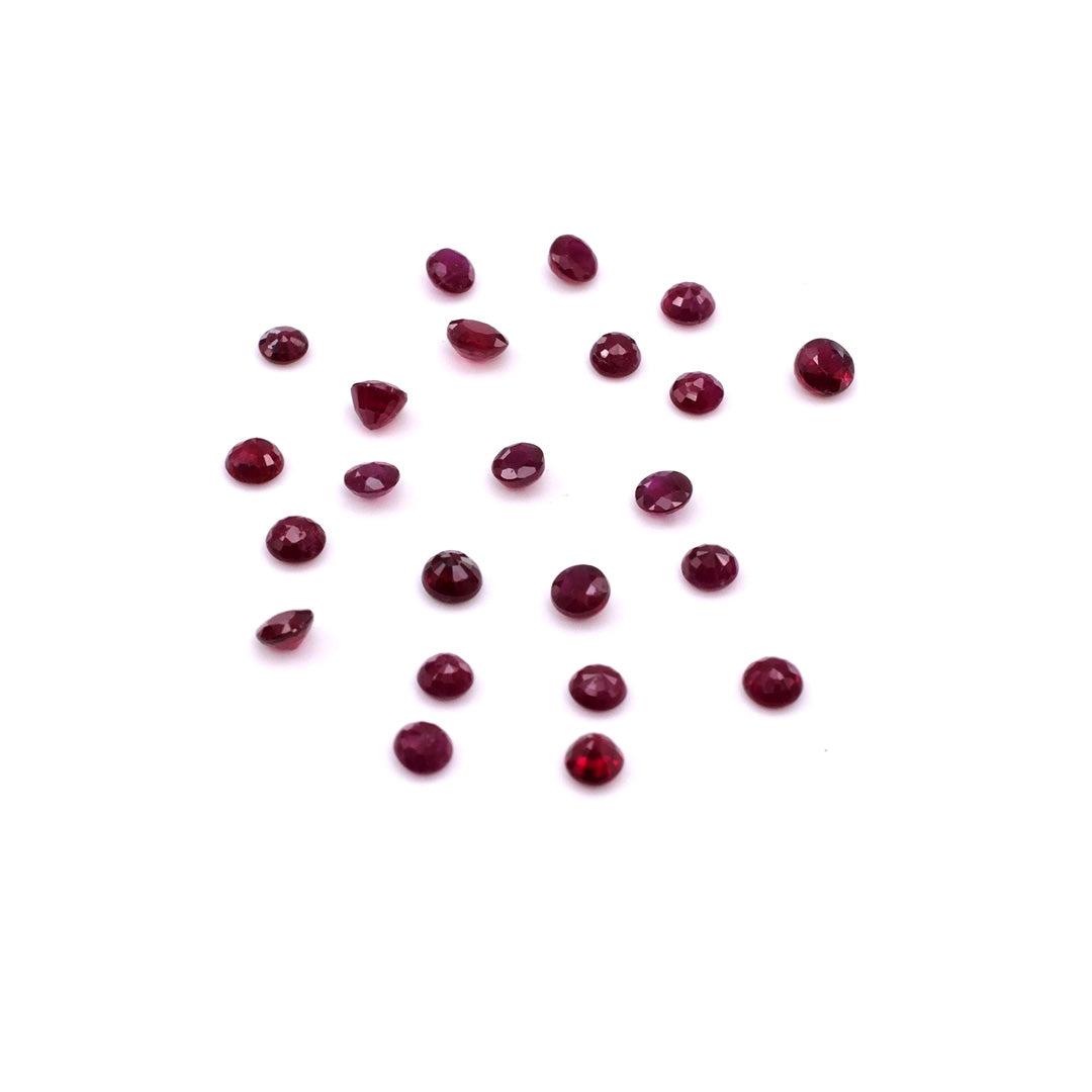 Natural Burma Untreated Calibrated Ruby Rounds | 2mm & 2.5mm