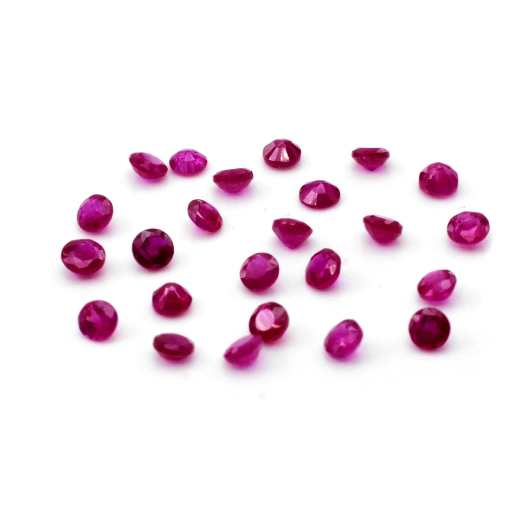 Natural Mozambique Untreated Ruby Calibrated Rounds | 2.5mm & 3mm