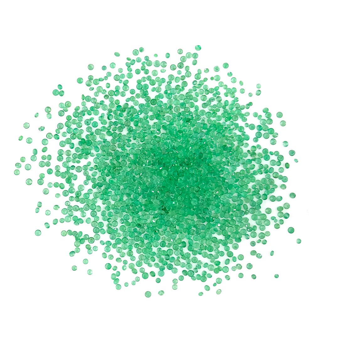 Natural Zambian Emerald Calibrated Diamond Rounds 2mm