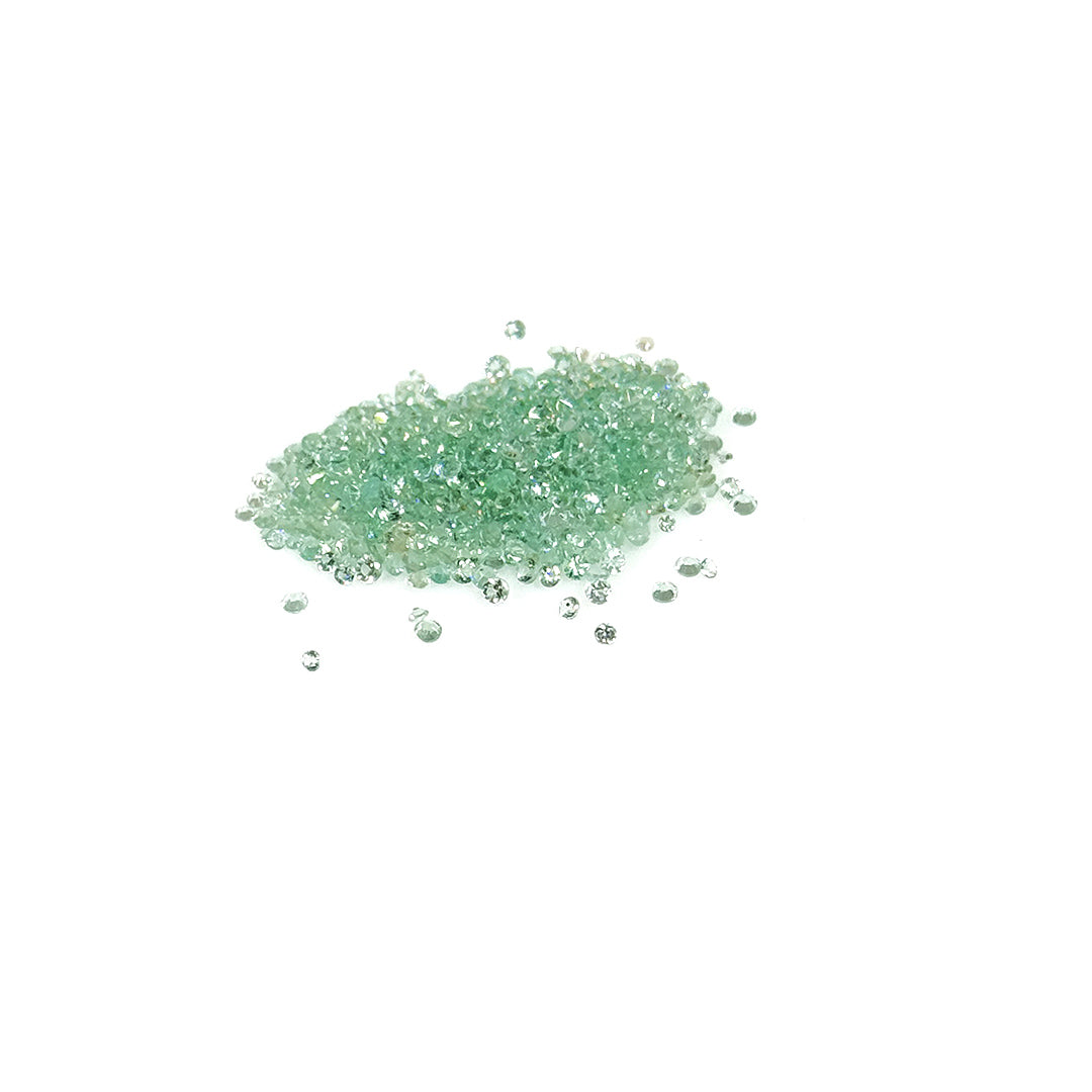 Natural Zambian Emerald Calibrated Diamond Rounds 2mm
