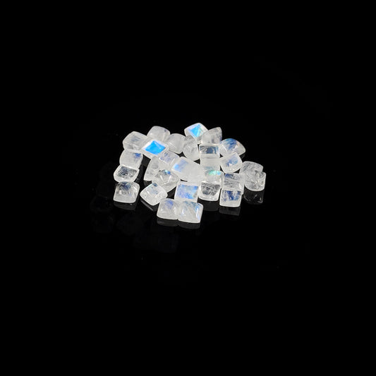Natural Moon Stone Calibrated Cabochon Squares | 5mm & 6mm