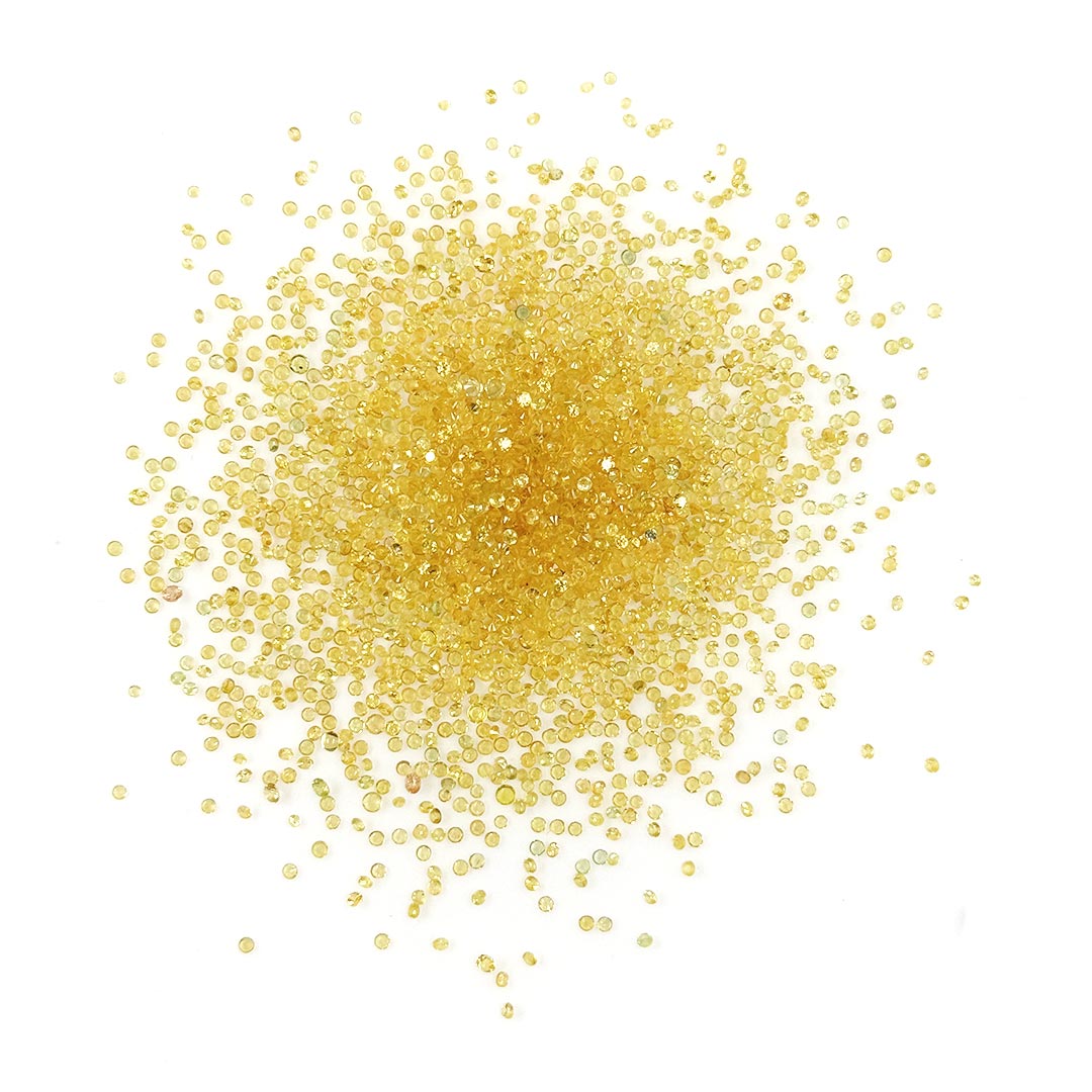 Natural Untreated Yellow Sapphire Calibrated Diamond Cut Rounds | 1mm & 1.25mm
