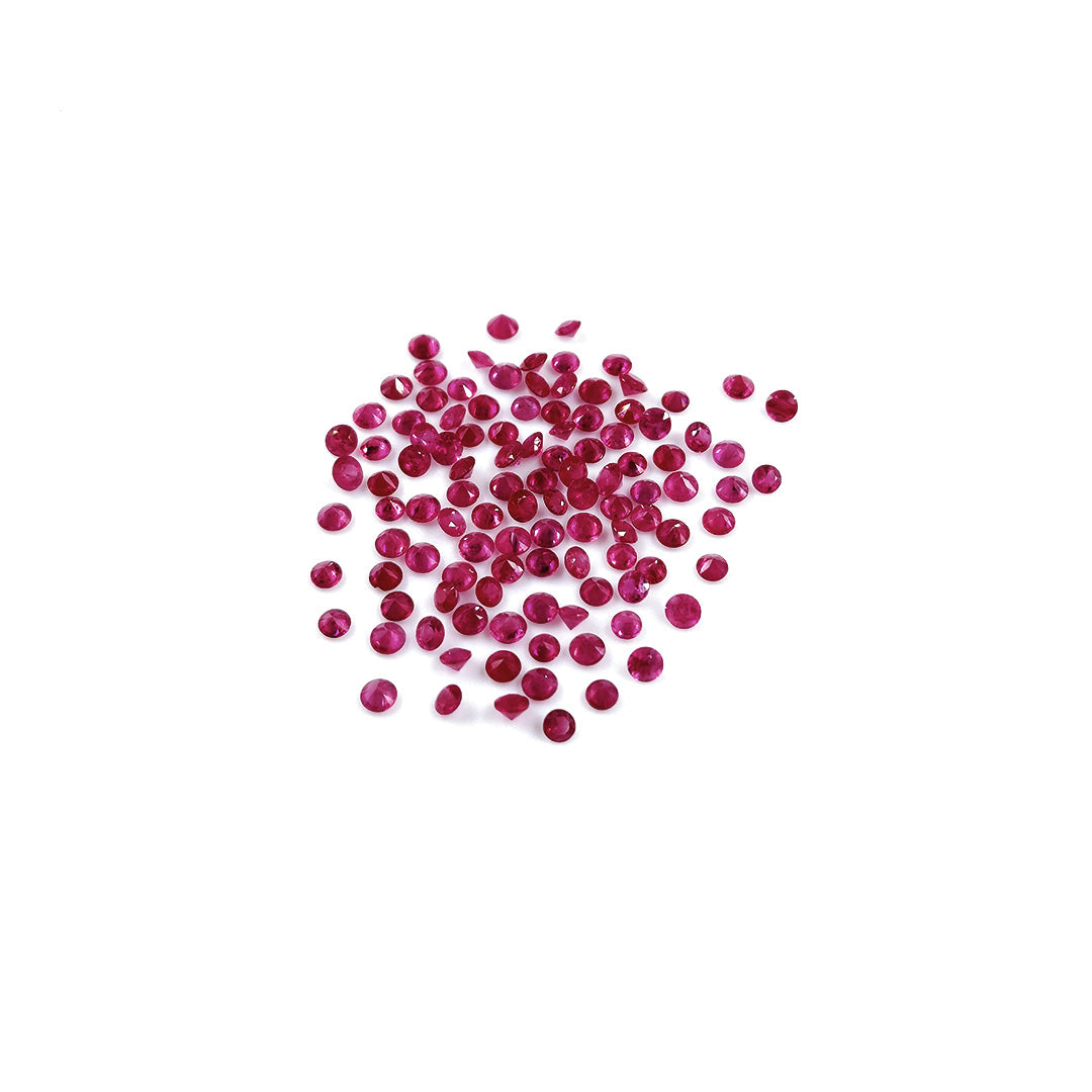 Natural Burma Untreated Ruby Calibrated Diamond Cut Rounds 3mm