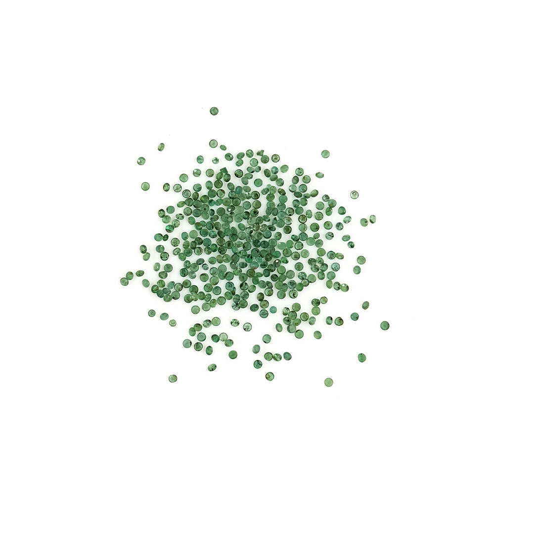 Natural Zambian Emerald Calibrated Diamond Rounds | 1mm & 1.25mm