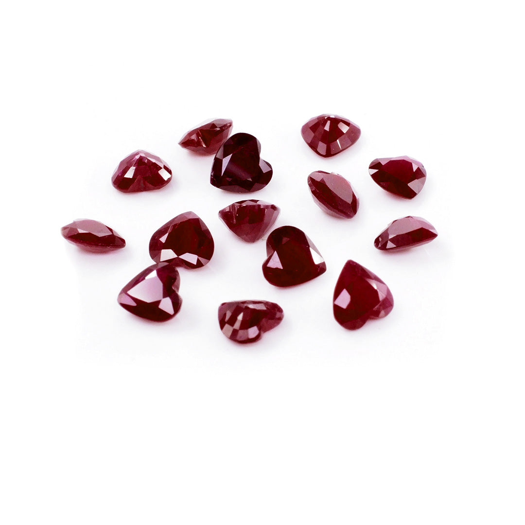 Natural African Untreated Loose Ruby Heart Cut | 5mm & 5.5mm Picture-2