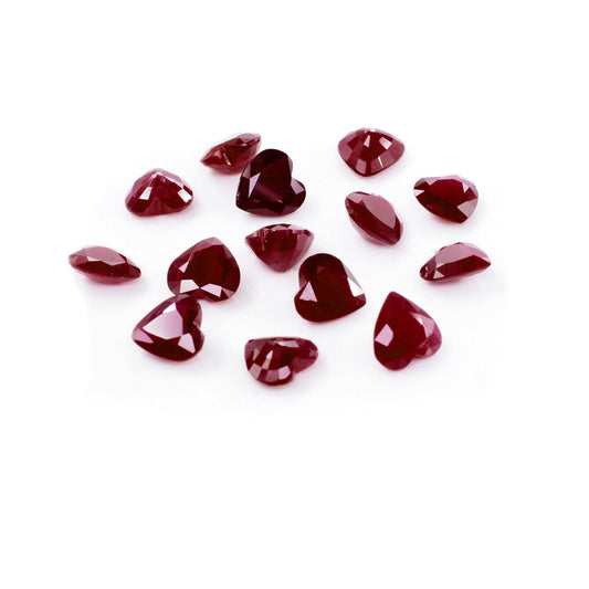 Natural African Untreated Calibrated Ruby Hearts | 5mm & 5.5mm