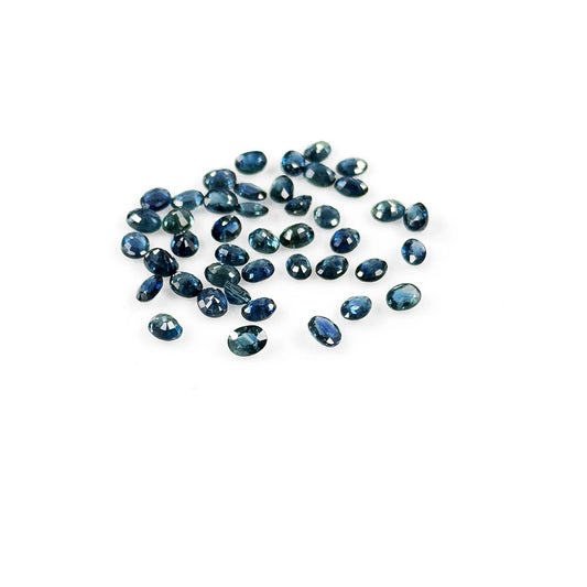 Natural Untreated Teal Sapphire Calibrated Ovals | 3x4mm & 4x5mm