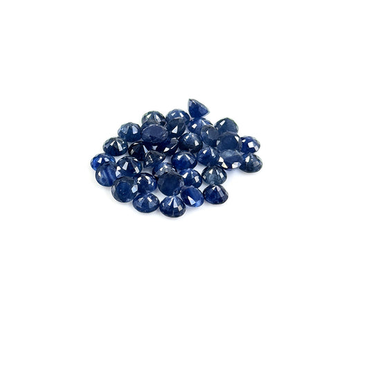 Natural Untreated Blue Sapphire Calibrated Rounds | 5mm & 6mm