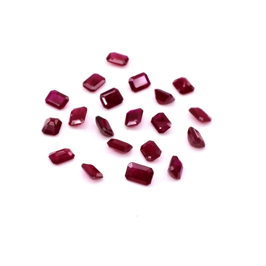 Natural Burma Untreated Calibrated Ruby Octagons | 3x5mm & 4x6mm