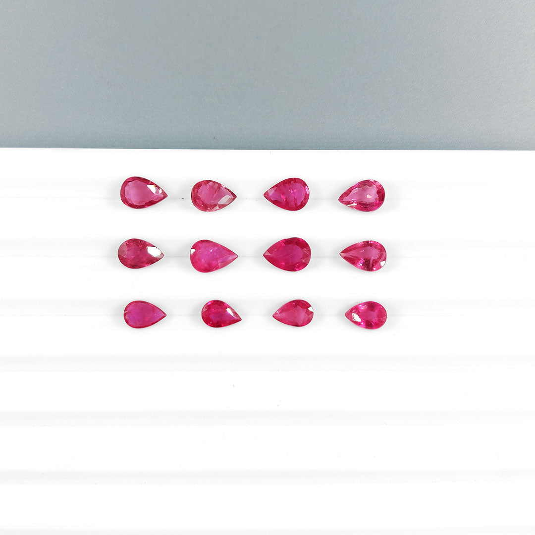 Natural Mozambique Untreated Ruby Calibrated Pears 6x4mm