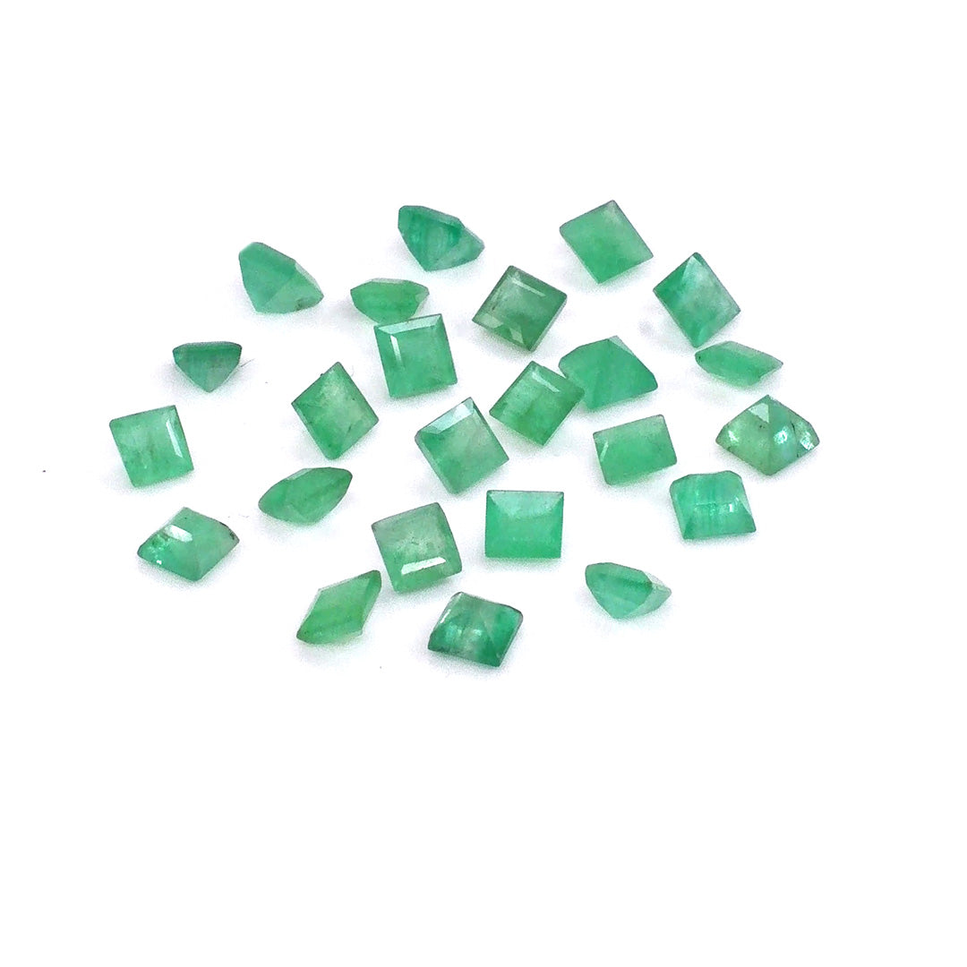 Natural Zambian Emerald Calibrated Squares | 4mm & 4.5mm