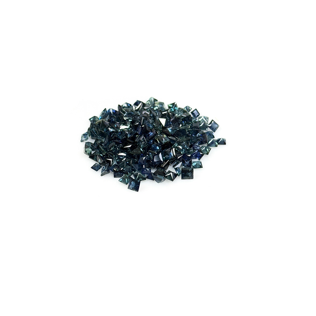 Natural Australian Untreated Teal Sapphire Calibrated Squares 2.5mm