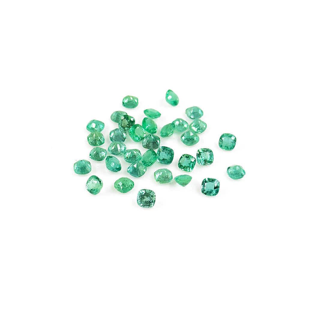 Natural Zambian Emerald Calibrated Cushions | 3mm & 3.5mm