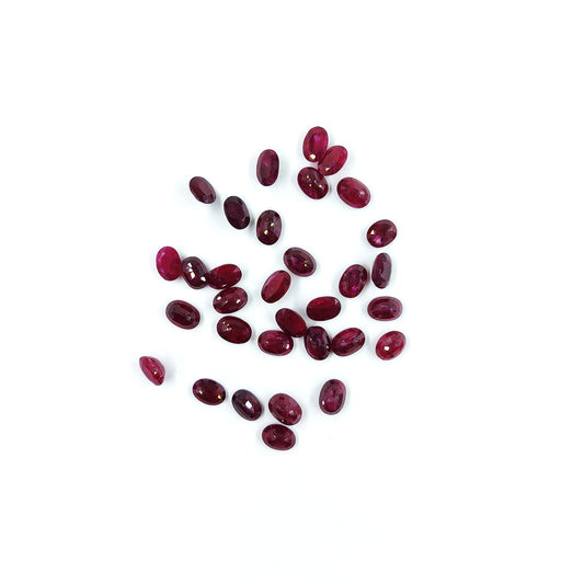 Natural African Untreated Ruby Calibrated Ovals 5x7mm