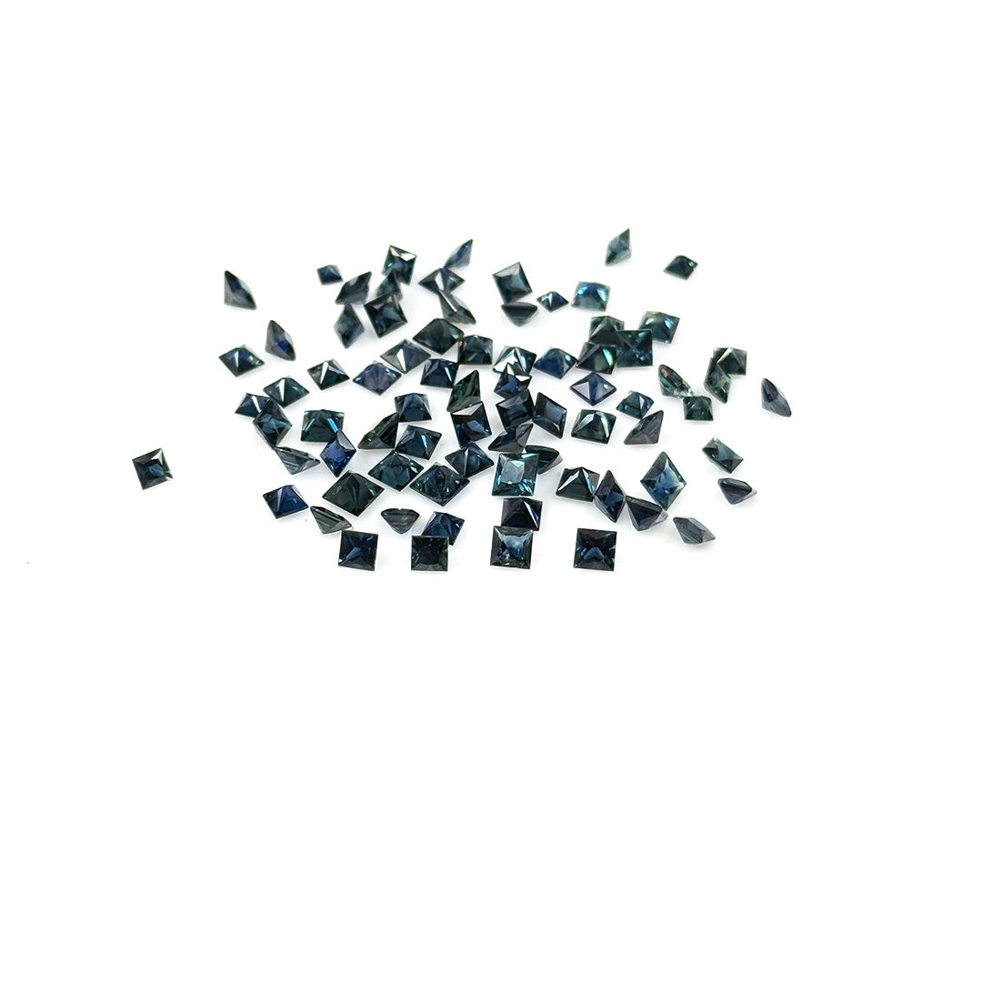 Natural Australia Untreated Teal Sapphire Calibrated Squares | 2mm & 3mm
