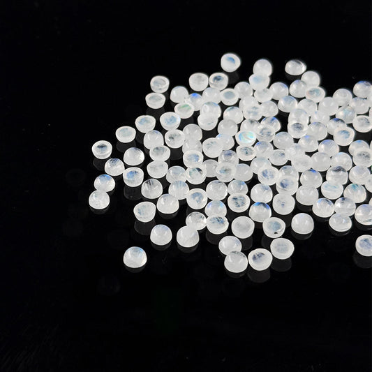 Natural Moon Stone Calibrated Cabochon Rounds | 3mm & 4mm