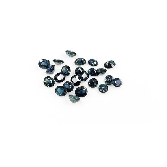 Natural Untreated Teal Sapphire Calibrated Ovals 5x6mm