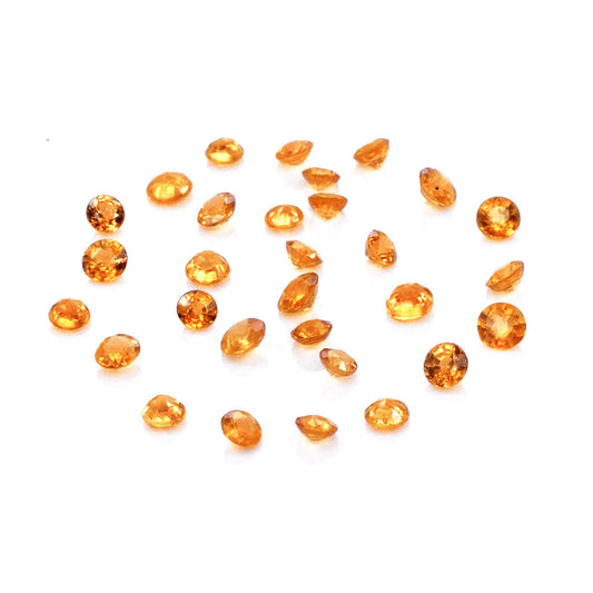 Natural Untreated Orange Sapphire Calibrated Rounds | 2mm & 2.5mm