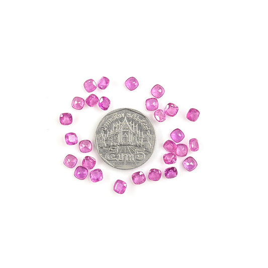 Natural Mozambique Pink Sapphire Calibrated Cushions | 3mm & 4mm