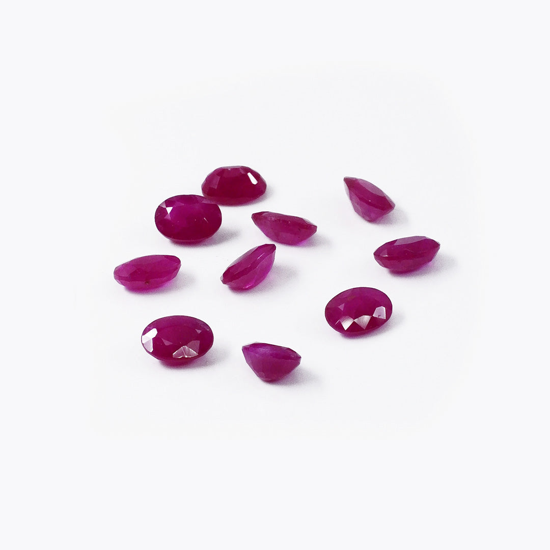 Natural African Untreated Ruby Calibrated Ovals | 5x7mm & 6x8mm