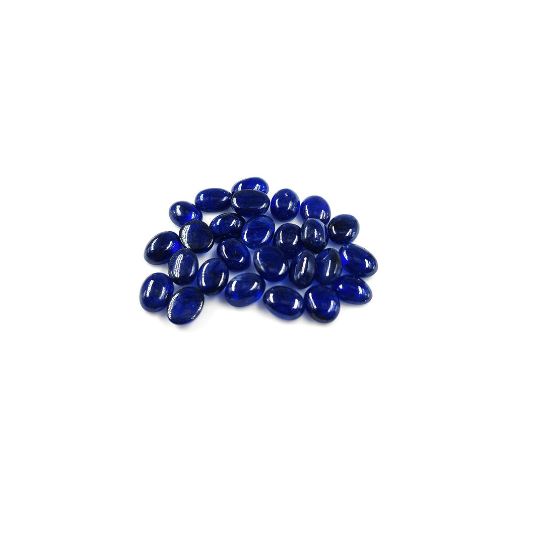 Natural Bangkok Blue Sapphire Calibrated Cabochon Ovals | 7x5mm & 6x8mm