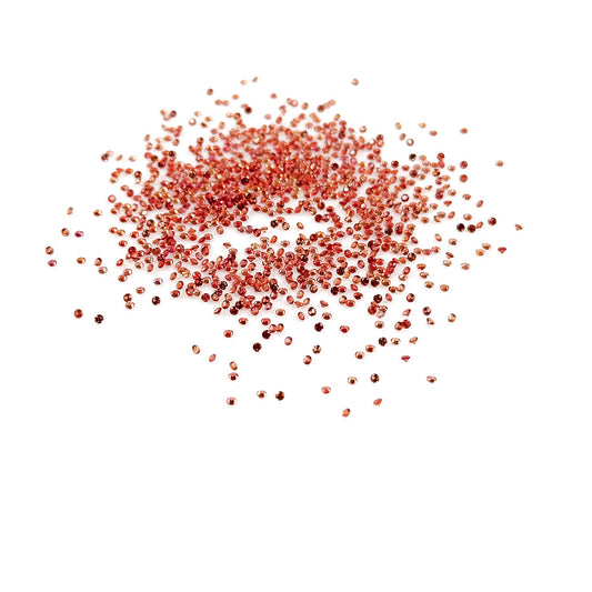 Natural Untreated Copper Sapphire Calibrated Diamond Cut Rounds | 1mm & 1.25mm