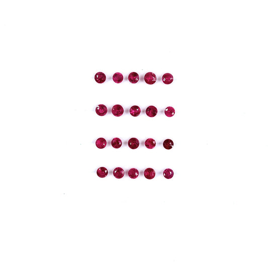 Natural Burma Untreated Ruby Calibrated Diamond Cut Rounds 3mm